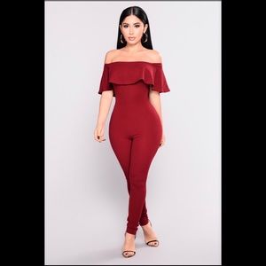 Ashtyn Jumpsuit- Burgundy Large